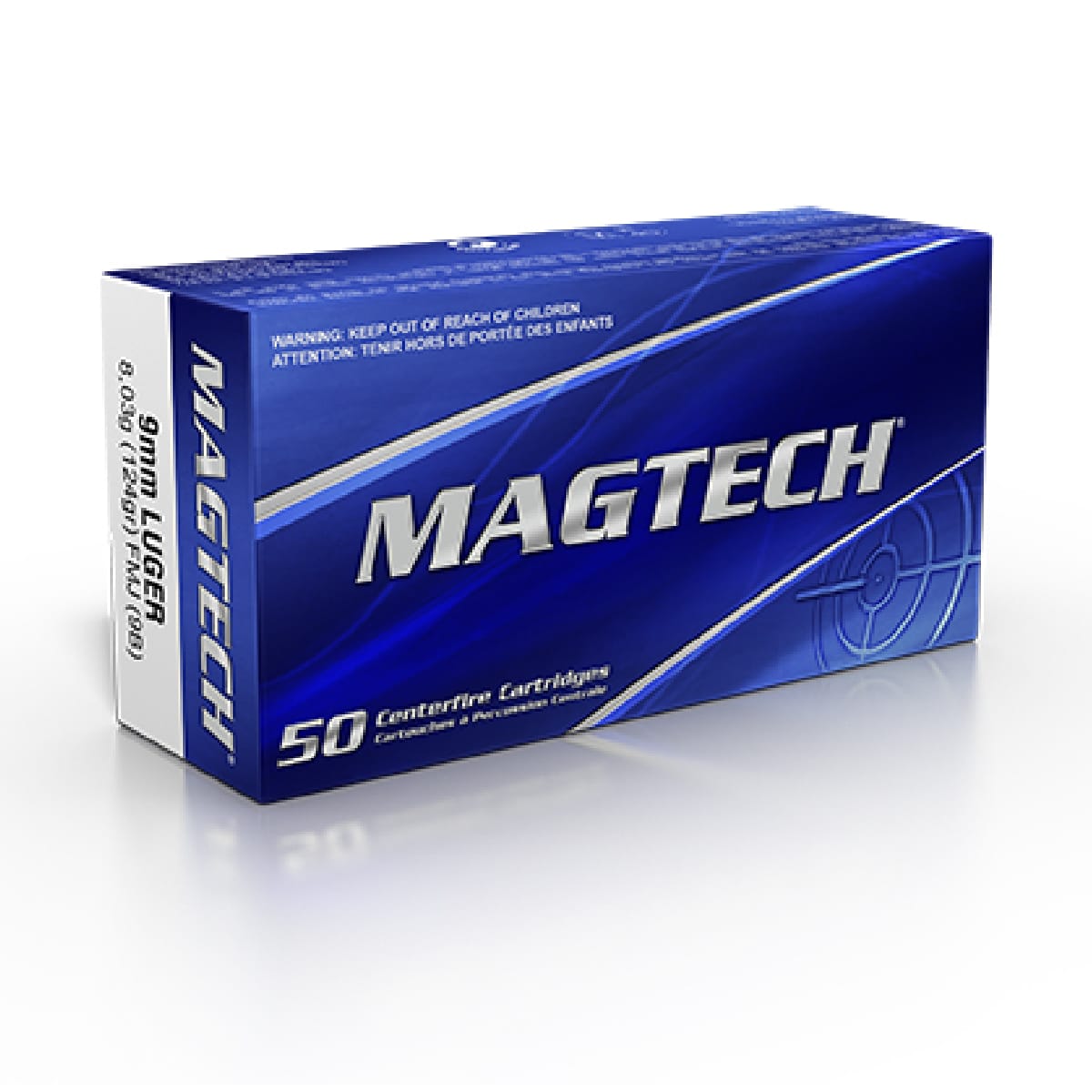Magtech 9mm 124 grs. Bearbeitet Magtech 9 mm Luger 8,03g/124grs. FMJ (9B) – Bild 1